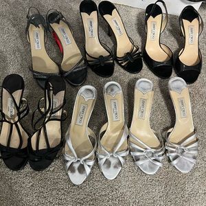 Jimmy Choo London Slip On Silver Heels 38.5 (Buy the whole lot of 6 for $179)